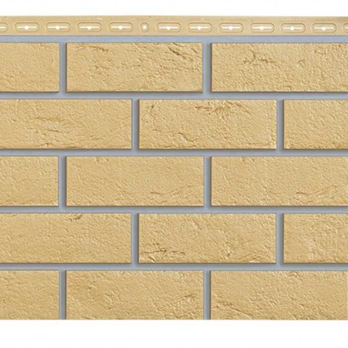 Фасадная панель Grand Line Кирпич состаренный Премиум Горчичный