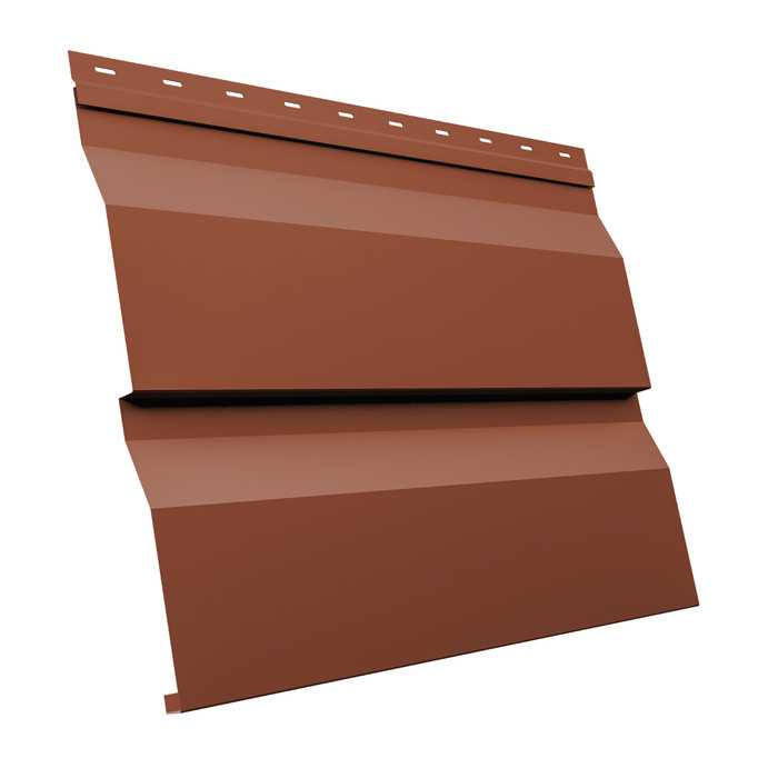 Металлический сайдинг Grand Line Корабельная Доска XL 0.5 мм Velur RAL 8004 терракота